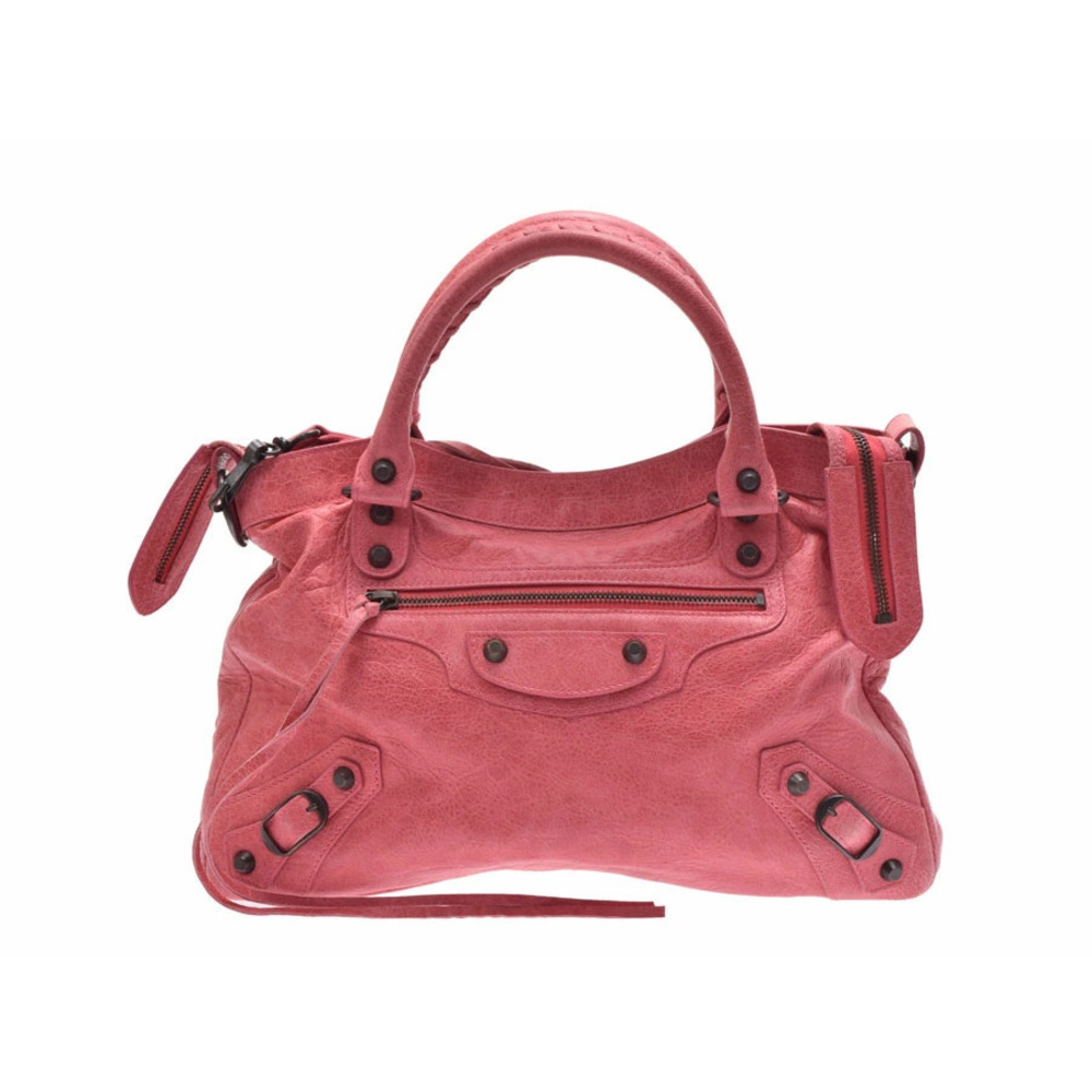 Balenciaga The Town lambskin pink bag strap